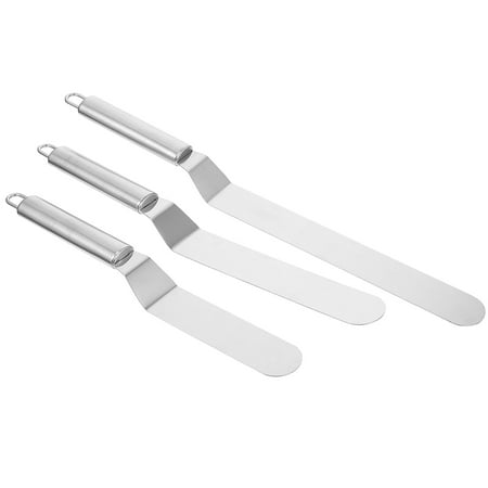 

3 Pcs Stainless Steel Cake Cream Spatulas Durable Baking Scrapers for Baking (Silver)