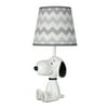 Lambs & Ivy Snoopy Lamp with Shade & Bulb - White/Black/Gray