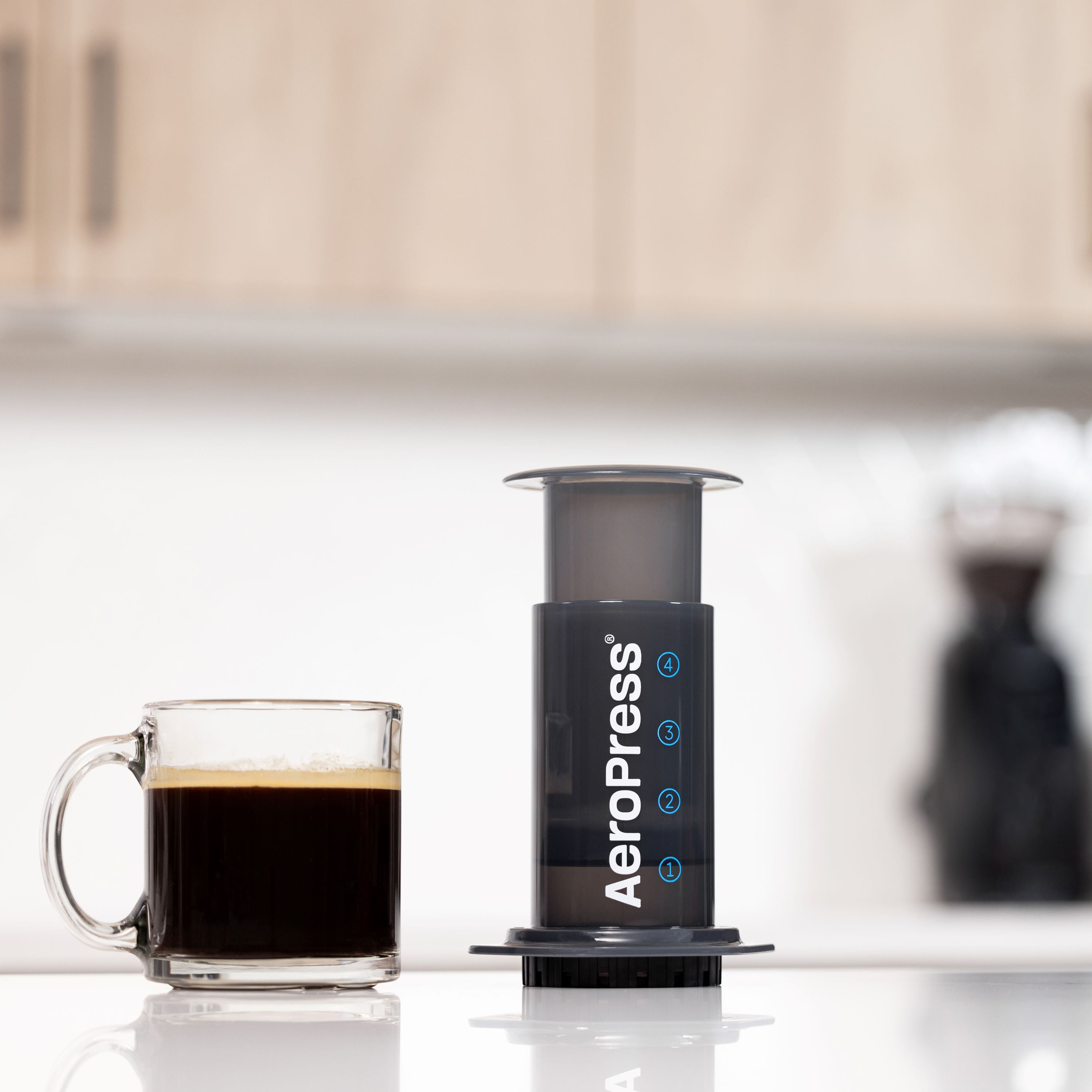 AeroPress Original Single Cup Coffee Maker, 3-in-1 American, French Press &  Espresso Style, Gray