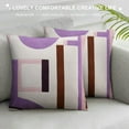 thumbnail image 3 of COMIO Boho Throw Pillow Cover Purple Simple Textured Throw Pillow Cover, Modern Minimalist Abstract Geometric Decorative Throw Pillows Square Cushion Cover for Bed Couch Sofa, 3 of 5