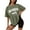 Army Green, variant on Stylish Women's Casual Printed T-Shirts - Loose Fit Round Neck Short Sleeve Blouse for Everyday Wear and Summer Fashion