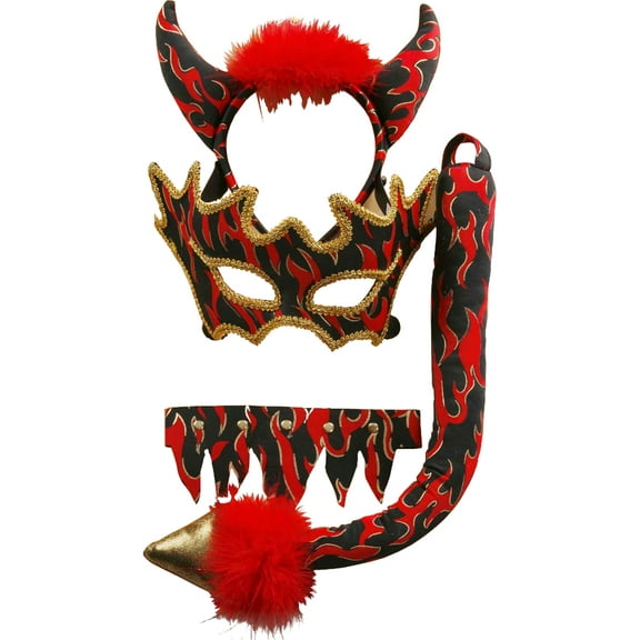 Forum Novelties Women's Deluxe  Devil Costume Accessory Set with Horns