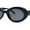 All Black, variant on Womens Iconic Mod Thick Plastic Oval Round Classic Sunglasses Black - Light Brown