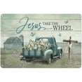 thumbnail image 2 of Rustic Retro Metal Tin Sign Farmhouse Truck Wall Art Old Barn Cross Daisy Wall Decor Christian Jesus Quotes Country Wall Art Home Parlor Garden Courtyard Wall Decor 8x12 Inch, 2 of 9