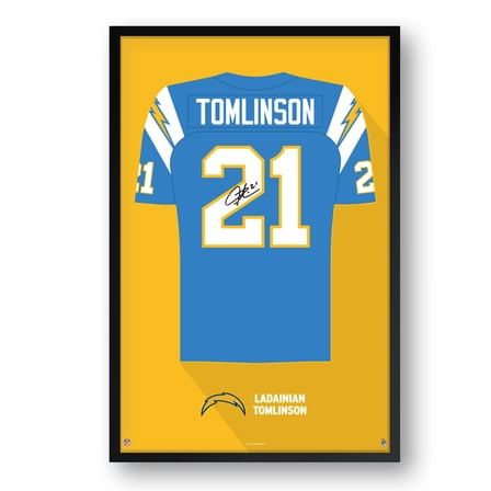 LaDainian Tomlinson Los Angeles Chargers Framed 27" x 39" Retired Jersey Art Print
