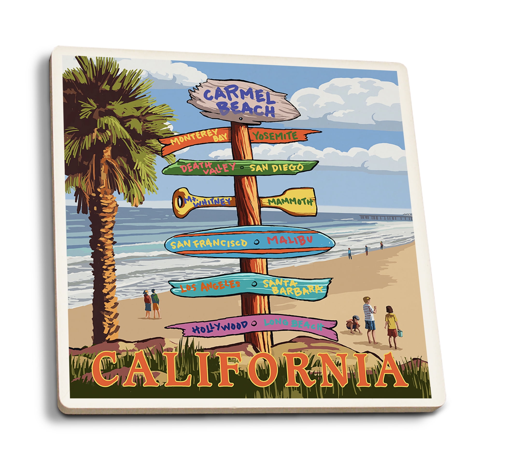 Carmel, California Destination Signpost Lantern Press Poster (Set