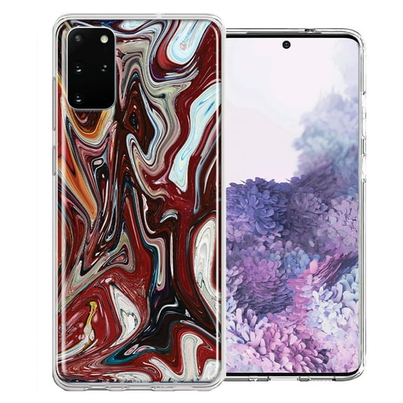 MUNDAZE For Samsung Galaxy S20 Plus Red White Abstract Design Double Layer Phone Case Cover