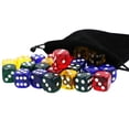thumbnail image 4 of Acrylic 6 Sided Dices with Drawstring Bag Rounded Corner Spot Dices Polyhedral Dices Set D6 for Role Play Math Learning Table Games, 4 of 6