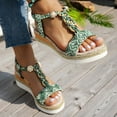 thumbnail image 6 of Mostsola Espadrilles for Women Bohemian Braided Wedge Sandals Open Toe Slingback Summer Beach Shoes, 6 of 8