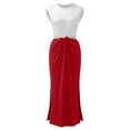 thumbnail image 7 of IROINNID Women's Sleeveless Solid Color Sheath Dress Summer Slit Patchwork Backless Dresses Round Neckline Full-Length Dress, 7 of 7