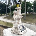 thumbnail image 3 of Adornos de ángel con columna romana europea solar para jardín, patio, sala de estar, artesanías de resina, pequeños obsequios, 3 of 6