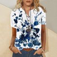 thumbnail image 3 of Cameland T-Shirt Décontracté d'Été pour Femmes à Manches Courtes Col Rond Boutonné Blouse Chandail Tops, 3 of 5