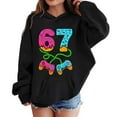 thumbnail image 2 of 67 Niños con capucha Niñas 6 7 Meme Sudadera cómoda manga larga Suéteres divertidos 6 7 Número impreso Novedad manga larga con capucha Suéter de moda cómodo once once hoodie (negro,9-10 años), 2 of 4