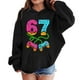 thumbnail image 2 of 67 Niños con capucha Niñas 6 7 Meme Sudadera cómoda manga larga Suéteres divertidos 6 7 Número impreso Novedad manga larga con capucha Suéter de moda cómodo once once hoodie (negro,7-8 años), 2 of 4