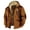 Brown, variant on Men's Winter Jacket with 3D Print, Flag & Patch Design Hooded Coat, Brown Lined Casual Puffer, Street Style Insulated Cotton Jacket, Warm Fashion Outerwear for Young Men,