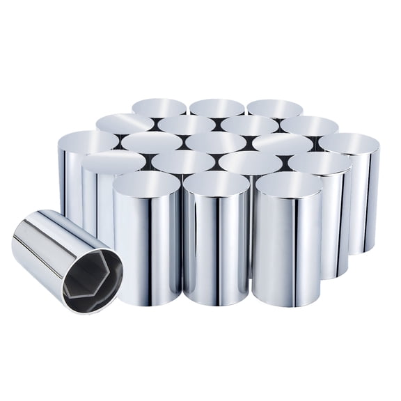 33mm x 3-1/2" Chromed Spike Lug Nuts Covers Push on, ABS Chrome Plastic Caps Pointed Push-on Lug Nut Cover for Semi Trucks Trailers (Pack of 20)
