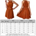 thumbnail image 2 of Vestido de sol de cuello halter de color sólido para cóctel para mujeres (marrón L) FLhrweasw Para estrenar, 2 of 8
