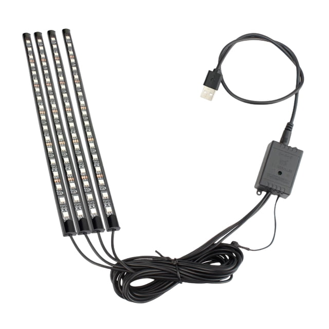 Luz De Neón Luz ambiental LED Lámpara decorativa para coche RGB Control remoto de música (usb-48) Likrtyny Accesorios para autos y motos