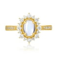 thumbnail image 2 of 14K Yellow Gold Oval Shape Moonstone Cubic Zirconia Engagement Ring, 2 of 2