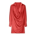 thumbnail image 3 of FcBaudy Robe Longue à Manches Longues Col en V, Robes d'Été pour Femmes, Robes Unies Col en V Vêtements de Maison Robe Ample à Manches Longues Robe pour Femmes, 3 of 7
