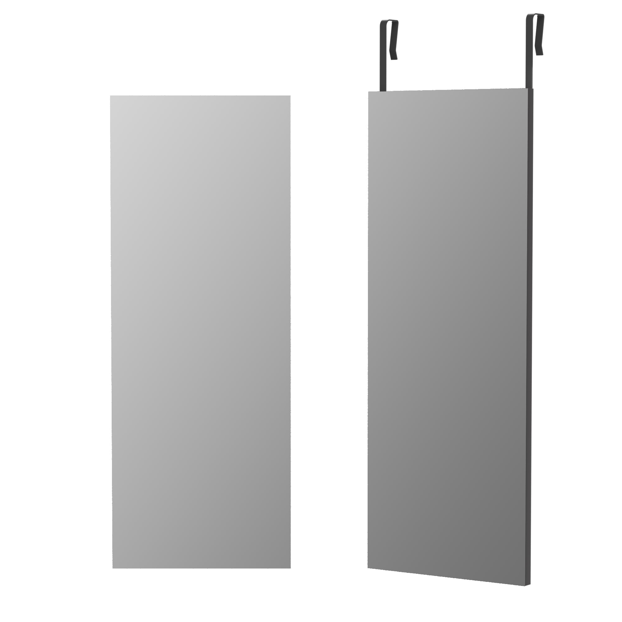 47x16-Inch Full Length Door Mirror with Aluminum Alloy Frame, Over The Door Hanging Wall Mounted Body Mirror and Dressing Mirror for Bedroom Living Room, Black