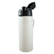 Aquatix (Artic White, 21 Ounce) Pure Stainless Steel Double Wall Vacuum Insulated Sports Water Bottle with Convenient Flip Top -