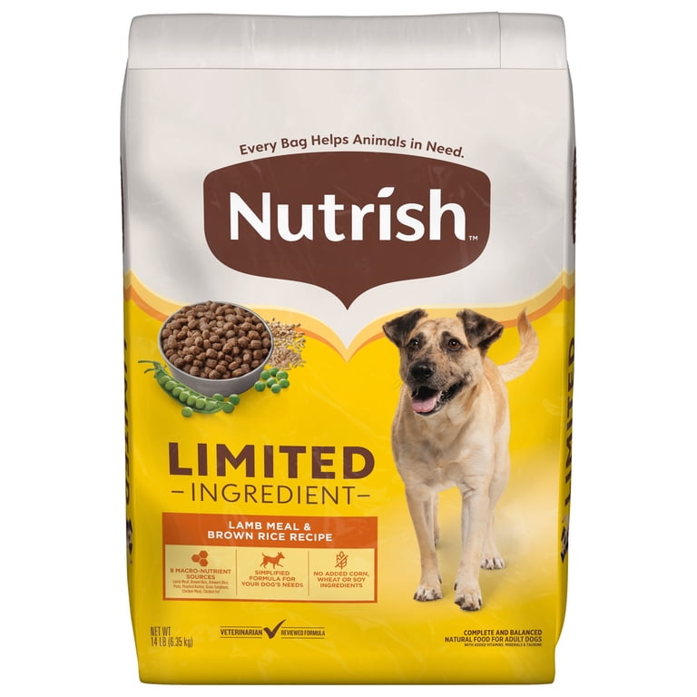 Nutrish Limited Ingredient Lamb & Brown Rice Dry Dog Food, 14 lb photo 1