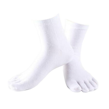 

Cotton Toe Socks Tall Cotton Socks for Running Causal Elastic Solid Socks Stockings White