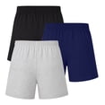 thumbnail image 4 of HILEELANG Girls Biker Shorts 3-Pack, Cotton Stretch Under Dress Shorts, Black Navy and Heather Gray, 3-13Y, 4 of 16