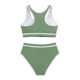 thumbnail image 5 of Cethrio Girls Bikinis Swimsuits, 2 Piece Holiday Beach Summer Swimsuit Tops with Bottoms Sets Green Size 14-15T, 5 of 8