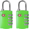 thumbnail image 1 of Tsa Luggage Locks (2 Pack) - 4 Digit Combination Steel Padlocks - Approved Travel Lock For Suitcases & Baggage - Green, 1 of 5