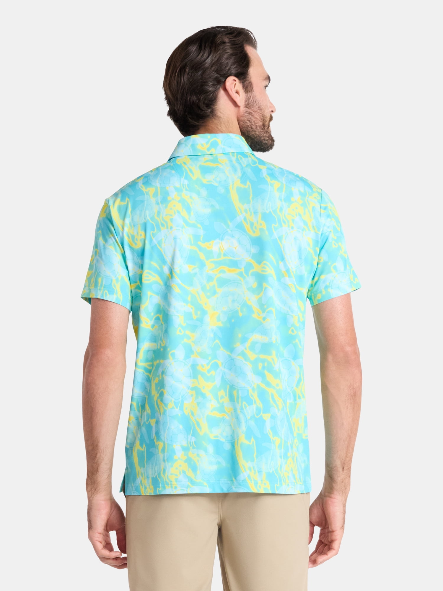 Birdie Bound Men's and Big & Tall Men's Novelty Print Golf Polo Shirt, Sizes XS-4XLT