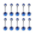 thumbnail image 1 of Stainless Steel Navel Piercing Rings Model 10910001 14G Ball Design 10 Pieces, 1 of 10