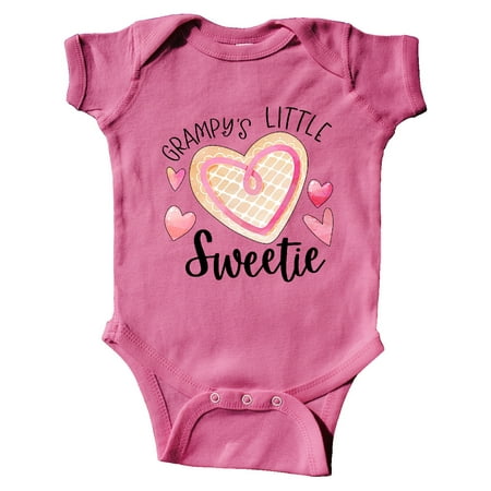 

Inktastic Grampy s Little Sweetie with Pink Heart Cookie Gift Baby Boy or Baby Girl Bodysuit