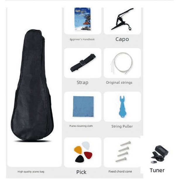 Paquete de guitarra, accesorios para guitarra folk, accesorios clásicos, paquete para principiantes, bolsa de regalo para principiantes