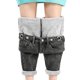 thumbnail image 2 of Gibobby Pantalones mujer invierno Vaqueros rectos de forro polar para mujer, cintura alta, sueltos, ajustables, gruesos, cálidos(GY1 CH), 2 of 4