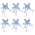 thumbnail image 1 of Unique Bargains 8' Pull Bows Gift Wrapping Pull Bow Gold Thread Style Baskets Present Bows Knot Ribbon Blue 100 Pcs, 1 of 6