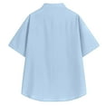 thumbnail image 5 of LIIPEE Men Shirts Casual Summer Short Sleeve Solid Color Lapel Regular Fit Shirts Male Fashion Button Up Versatile Tops Comfortable Breathable Soft Daily Shirts,Blue,L, 5 of 5