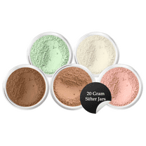 5pc KIT Mineral Makeup Bare Face Set Full Coverage Concealer Blush Foundation Illuminating Powder (Cocoa)
