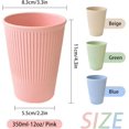 thumbnail image 6 of 4 Pack Wheat Straw Cups, Plastic Reusable Cups 12 oz Unbreakable Drinking Cup Reusable,Drinking Cups for Kitchen, Dishwasher Safe Water Plastic Glasses(4 Color), 6 of 8