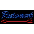 thumbnail image 1 of Blue Restaurant With Arrow LED Neon Sign 10 x 24 - inches, Clear Edge Cut Acrylic Backing, with Dimmer - Bright and Premium built indoor LED Neon Sign for restaurant window and interior decor., 1 of 3