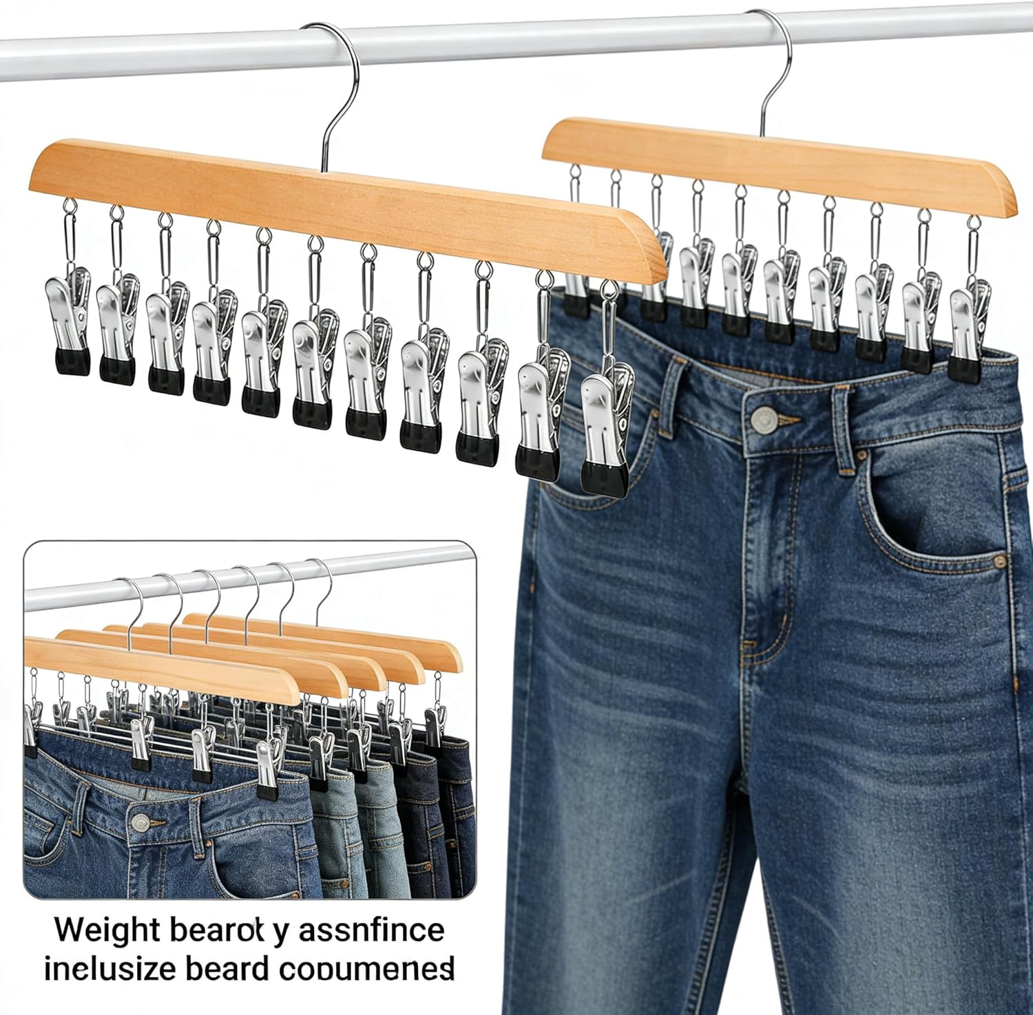 Closet Organizer with 10 Clips,Hat Hangers for Closet,360° Swivel Big Hook Closet Organizer and Storage,Fits All Caps & Pants,