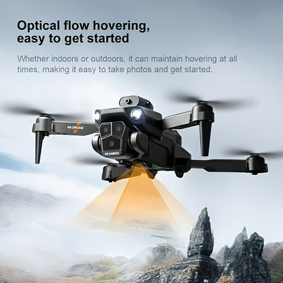 K6MAX Quadcopter with 3 Cameras, 360° Obstacle Avoidance & Follow Me - Optical Flow, Stable Flight Drone for Adults/Beginners