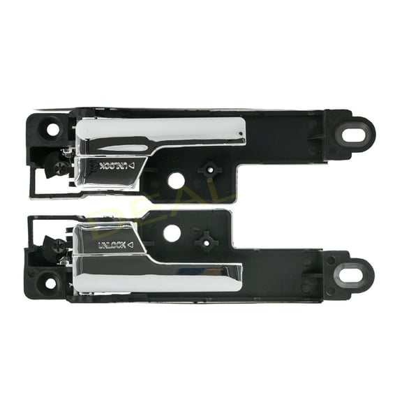 2pcs Front Passenger Driver Black Base Chrome Lever Interior Door Handle Replacement Kit Compatible With 06-12 Ford Fusion 06-11 Mercury Milan 06 Lincoln Zephyr 07-12 MKZ