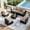 Beige, variant on Aoxun 8 Piece Patio Furniture Set with 44” Fire Pit Table Wicker Rattan Patio Sectional Sofa Set Outdoor Seating Furniture with Thickened Cushion, Black