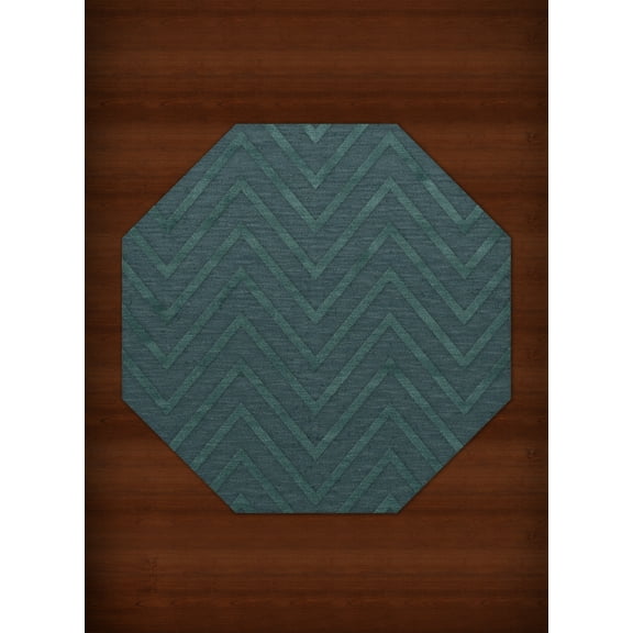 Dalyn Dover Area Rug DV4 Dv4 Teal Lines Stripes 8' x 8' Octagon