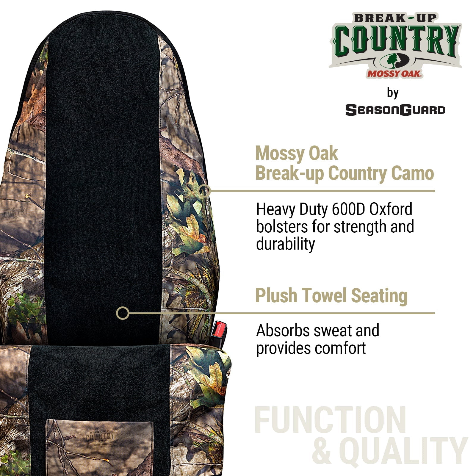 Mossy Oak Towel Car Seat Cover, Universal Fit, Seat Covers for Cars Trucks SUV,1 Piece