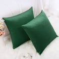 thumbnail image 2 of PiccoCasa 18"x18" Throw Pillow Covers Euro Decorative Throw Pillowcases Set of 2, Dark Green, 2 of 8