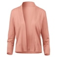 thumbnail image 2 of URBAN DAIZY Women's Classic 3/4 Sleeve Crop Bolero Cardigan Open Front Cropped Shrugs Knit Sweater A09_620 Dusty Pink L, 2 of 7