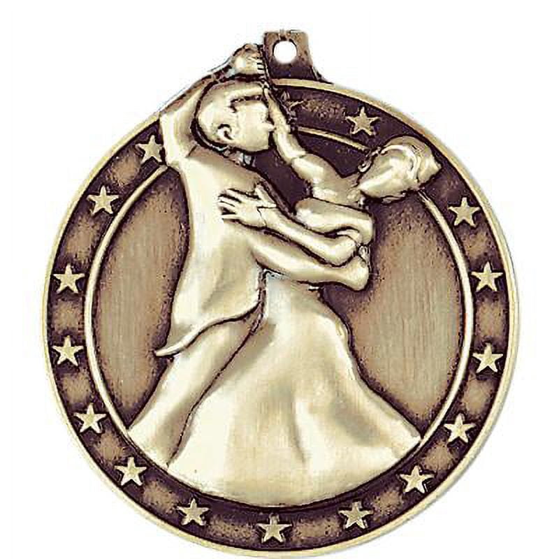 Ballroom Dancing Medals, 2" Gold Diecast Ballroom Dancing Medal Award 5 Pack
